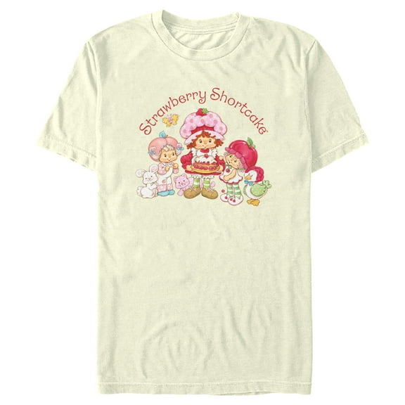 Men's Strawberry Shortcake Cake and Pets Graphic T-Shirt