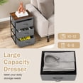 thumbnail image 6 of Gymax 3 Drawers Dresser Fabric Storage Tower Organizer Unit Tall Nightstand Side Table, 6 of 10