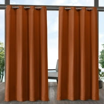 Exclusive Home Aztec Indoor/Outdoor Grommet Top Curtain Panel Pair, 54"x84", Mecca Orange
