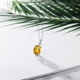 thumbnail image 3 of Gem Stone King 2.90 Ct Yellow Citrine White Created Sapphire 925 Sterling Silver Pendant with Chain, 3 of 5