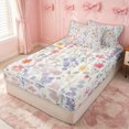 thumbnail image 3 of Erosebridal Watercolor Daisy Zipper Queen Comforter Set with Fitted Sheet and 2 Pillowcases for Girls, Botanical Floral Print Zipper Bedding Set, Pink Reversible, 4-Piece, 3 of 7