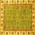 thumbnail image 1 of Ahgly Company Machine Washable Indoor Square Oriental Yellow Traditional Area Rugs, 7' Square, 1 of 4