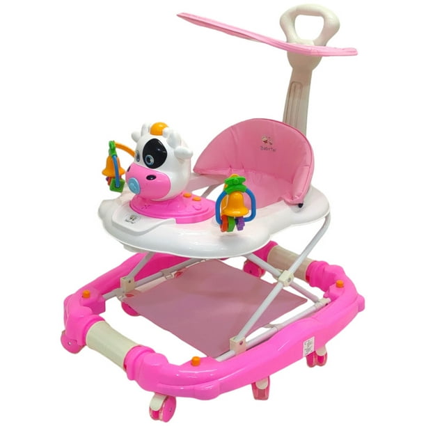 Andadera para Bebés The Baby Shop con llantas de gel y juguetero Rosa -
