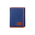 thumbnail image 1 of Avallone Men's Canvas & Leather Tri-Fold RFID Wallet - Navy Blue Handmade Leather - CVB007, 1 of 4