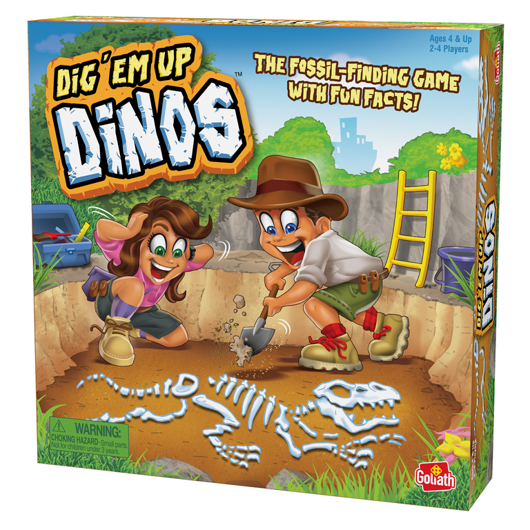 Goliath Dig 'Em Up Dinos - Fossil-Finding, Dino-Building Game Includes Fun  Dinosaur Facts - 2-4 Players, Ages 4 And Up 