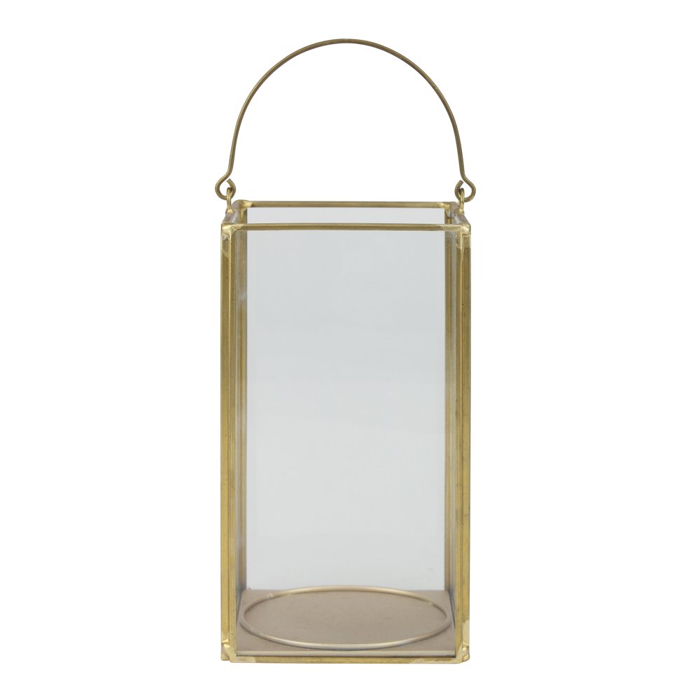 Better Homes & Gardens Medium Decorative Gold Metal Lantern, Candle