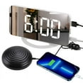 thumbnail image 2 of Despertador de alta vibración para adultos sordos que duermen, reloj digital con espejo, 2 of 2