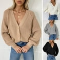 thumbnail image 6 of Womens Fuzzy Cardigan Sweaters Oversized Long Sleeve Buttons Up V Neck Lightweight Loose Knit Sweater Cloak Tops, 6 of 6