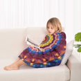 thumbnail image 4 of Colorful Tie Dye Luminous Mandala Pattern Blanket Hoodies for Kids 6-13YR Oversize Wearable Blanket Hoodies for Boys Girls Teens, 4 of 7