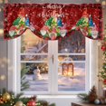 thumbnail image 6 of Merry Christmas Tie Up Valances Curtain, Gnome with Hat Winter Snowflake Red Plaid Adjustable Rod Pocket Short Window Treatment Tie Up Curtains Valances for Kitchen Living Room Bathroom 54x18 Inches, 6 of 9