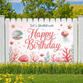 thumbnail image 6 of Decorative Design Happy Birthday Banner Sea Theme Jellyfish Coral Clam Shell for Kids Party Marine Celebration Indoor Event, 6 of 7