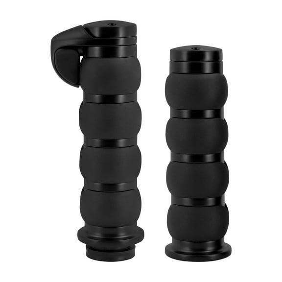 1" Black Motorcycle Non-Slip Rubber Hand Grips For Harley Honda Yamaha Kawasaki