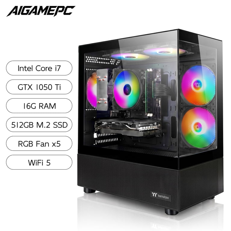 ゲーミングPCフルセット i7 GTX1050ti 16GB SSD256GB Budget Gaming PC Computers Desktop, Intel Core i7 up to 4.0GHz
