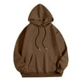 thumbnail image 4 of Sweat à Capuche Décontracté à Manches Longues et Col Rond Imprimé Lettre pour Femmes avec Poche et Cordon de Serrage (2) Tunique à Fermeture Éclair, 4 of 6