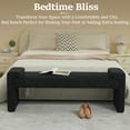 thumbnail image 5 of 58.7" End of Bed Bench,Upholstered Modern Bedroom Bench for Living Room & Entryway, Easy Assembly, Footrest Ottoman Accent Window Bench with Solid Wood Frame & Curved Arm, Black, 5 of 9