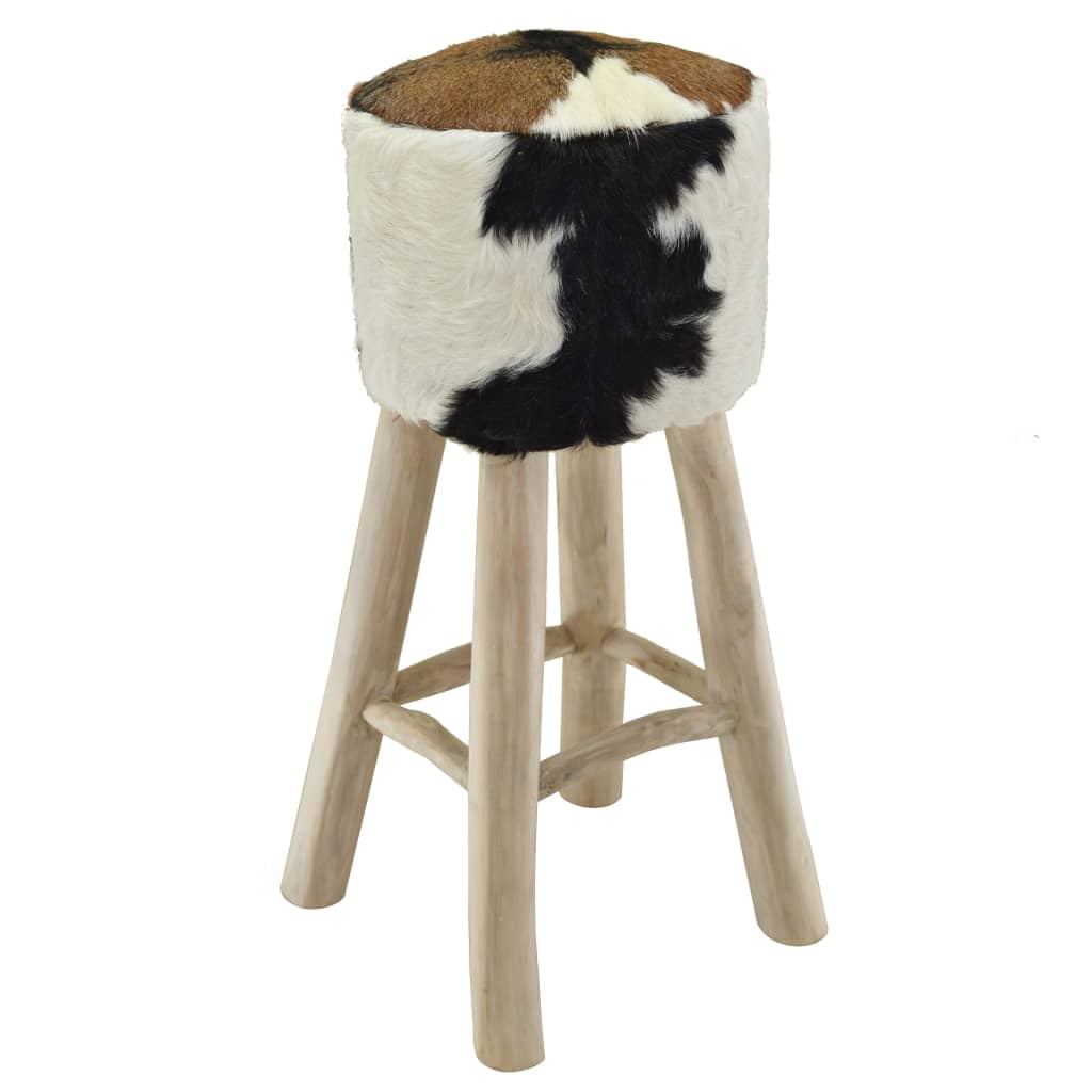 Kepooman 13.7" Modern Rustic Round Armless Bar Stool for Pub Home, Beige