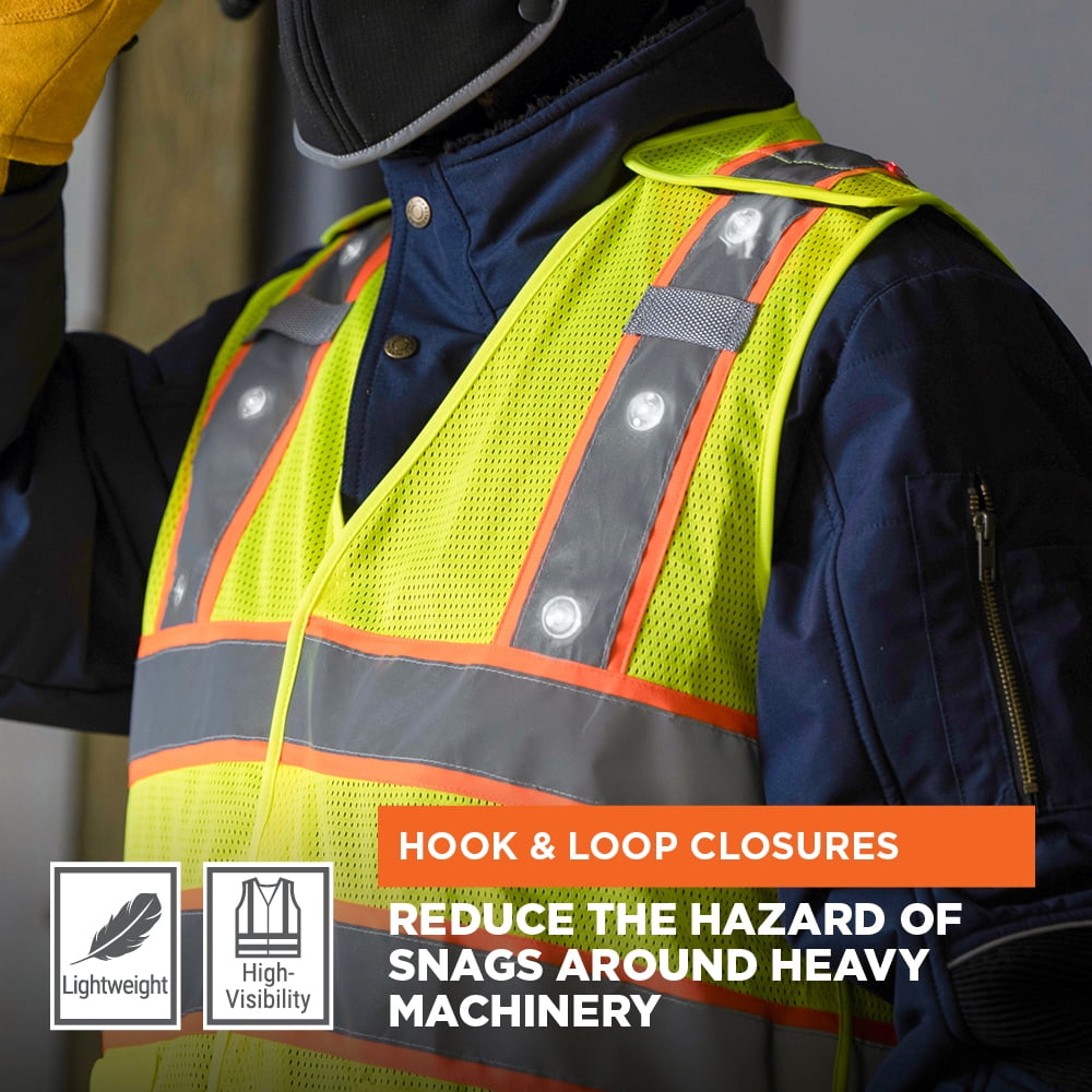 RefrigiWear HiVis Safety Vest with LED Lights