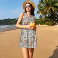 thumbnail image 3 of Fotbe Funny Chicken Pattern Women’s Summer Tank Midi Dress – Sleeveless A-Line Dress, Floral T-Shirt Dress, Casual Flowing Beach Sundress, 3 of 7