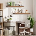 thumbnail image 6 of HOOBRO Set of 2 47.2-Inch Floating Wall Shelves with Invisible Brackets, Rustic Brown, 6 of 10