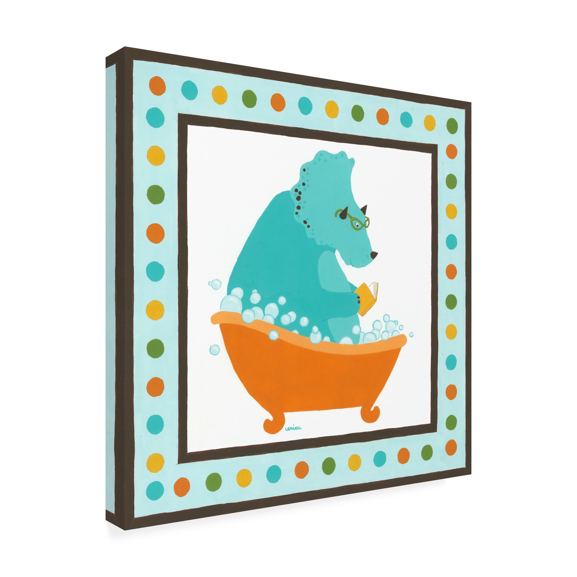 Trademark Fine Art 'Rub A Dub Dino III Childrens Art' Canvas Art by June Erica Vess