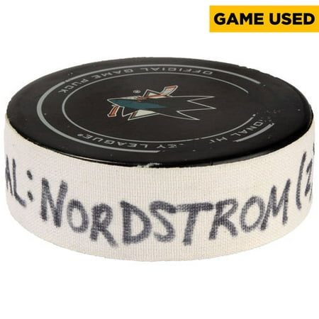 Joakim Nordstrom Carolina Hurricanes Game-Used Goal Puck from December 10, 2016 vs. San Jose Sharks