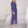 thumbnail image 3 of Yiaed Astronaut Rabbit Print Pajamas Women's Long Sleeve Sleepwear Soft Button Down Loungewear Pjs Lounge Set Nightwear Womens Pajama Pants-Large, 3 of 7