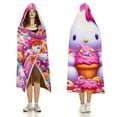thumbnail image 3 of Hello Kitty Blanket Hoodie, Wearable Blanket, Cloak Hooded Throw Blanket, Soft Warm Fluffy Blankets for Bed Couch Sofa, 3 of 8