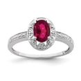thumbnail image 1 of Sterling Silver Rhodium-plated Diam. & Created Ruby Ring Size 9, 1 of 2