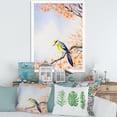 thumbnail image 3 of Beautiful Blue Bird Sitting On Flowering Branch II 12 in x 20 in Framed Painting Canvas Art Print, by Designart, 3 of 4