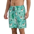 thumbnail image 2 of Kll Alapaca In Boho Men'S Casual Summer Beach Shorts Hawaiian Shorts With Pockets-Small, 2 of 9