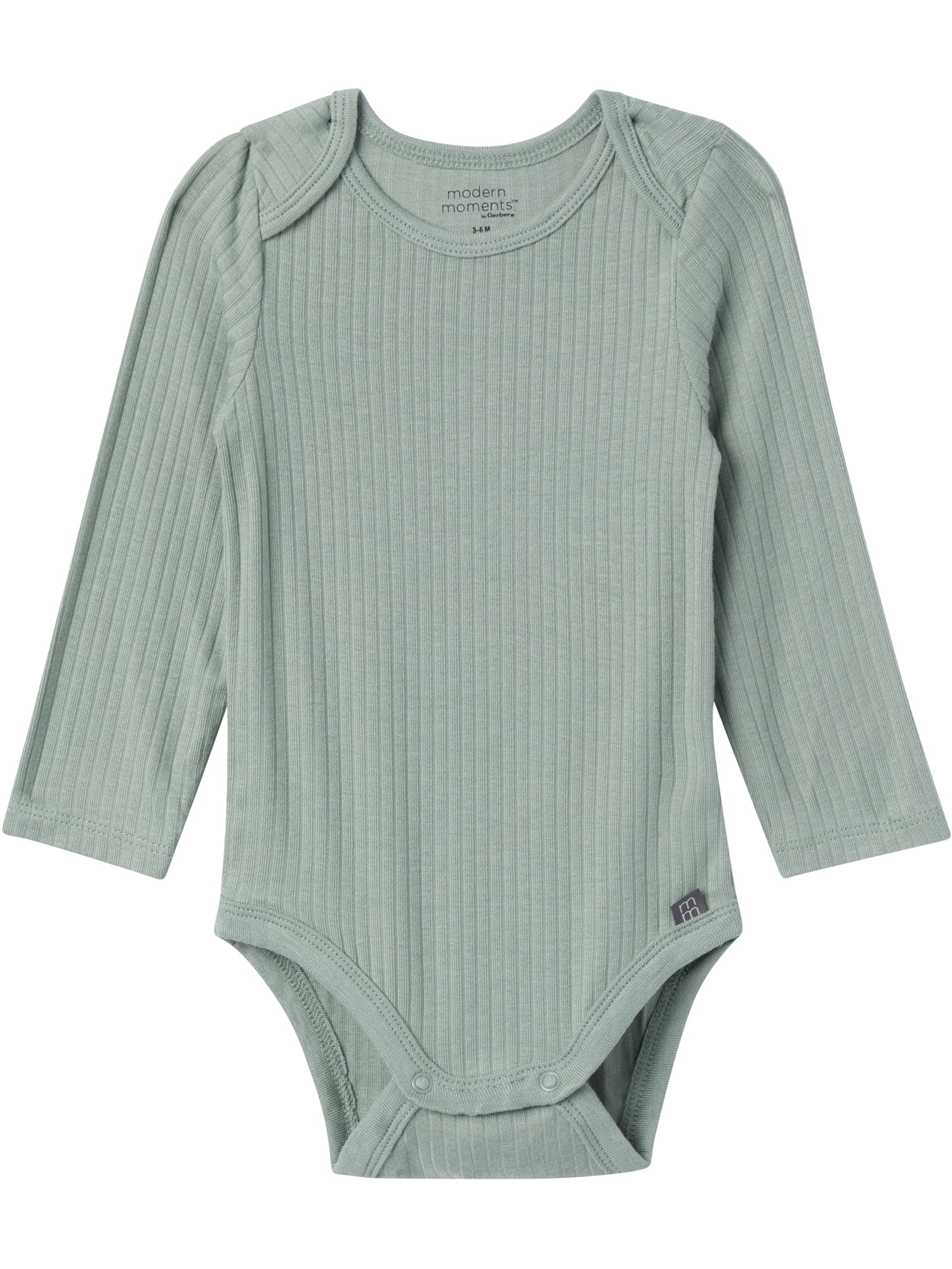 Modern Moments by Gerber Gender Neutral Super Soft Viscose Long Sleeve Bodysuits, 2-Pack, Sizes Newborn - 12 Months