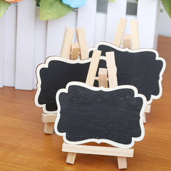 WHAMVOX Mini Blackboard Wooden Chalkboards for Decoration Easy to Write and Wipe Away Ideal for Home Office 6 Pieces