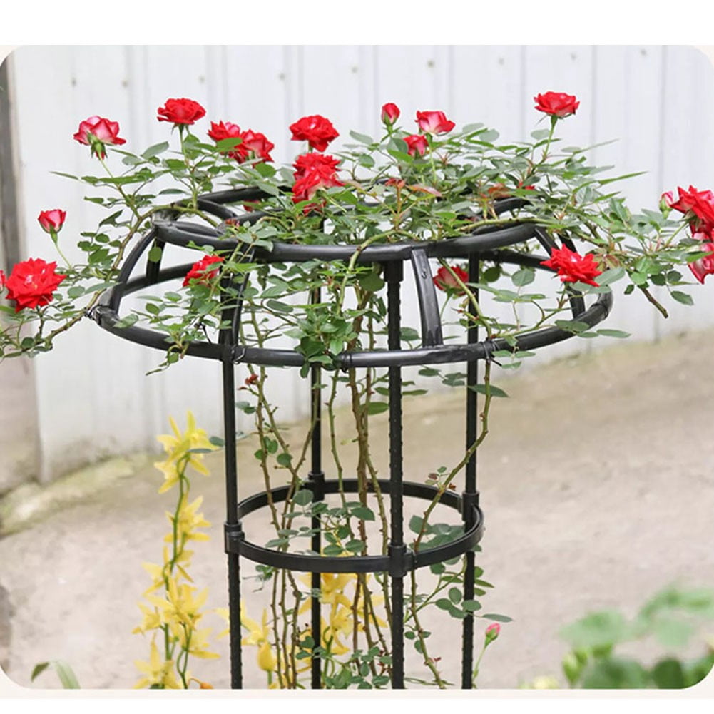 Fankenuo 1PC Plant Support Frame Black Outdoor Climbing Plant Garden Grid Frame Arched Grid Frame Vine Support 90/120/150/180/210CM Parts 120cm
