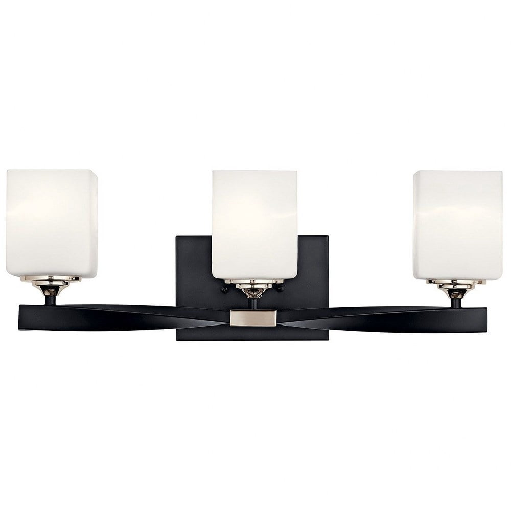 3 Light Soft Vanity Light Approved for Damp Locations with Soft Contemporary Inspirations 8 inches Tall By 22.75 inches Wide-Champagne Bronze Finish