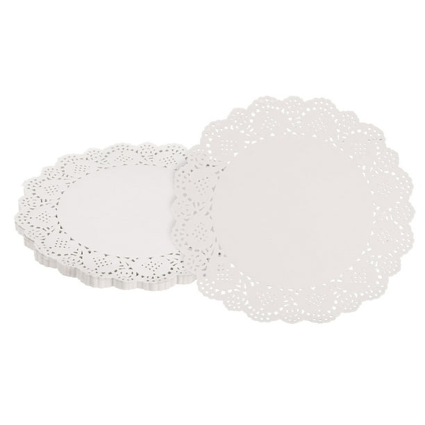 50 piezas de servilletas de papel, servilletas de papel de encaje de 6.5 pulgadas, manteles desechables de papel blancos