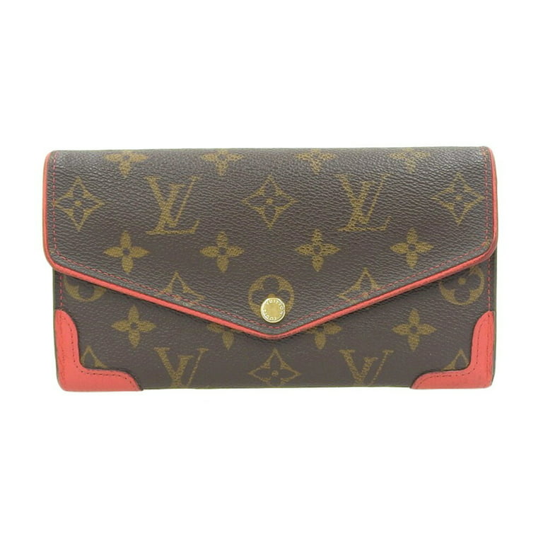 Authenticated used Louis Vuitton Louis Vuitton Monogram Portefeuille Sala Retiro Long Wallet with Hook Surise Red M61184, Adult Unisex, Size: (HxWxD)