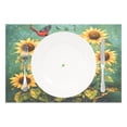 thumbnail image 2 of Ryvnso Placemats Set of 6 Flying Cardinal Sunflower Dining Mats Heat-Resistant Non-Slip Washable Table Mat, 2 of 8