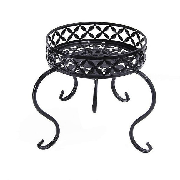 Short Flower Shelf Single Layer Landing Art Flower Stand European Fashion Creative Small Flower Rack (Black)