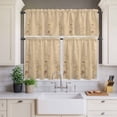 thumbnail image 3 of Kitchen Window Curtains Valance and Tier Set, Japanese Style Flower Rod Pocket Tier Curtain Valance Set, Vintage Country Floral Art Light Filtering Cafe Curtains for Bedroom Living Room, 3 of 9