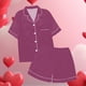 thumbnail image 5 of Conjunto de dos piezas para mujer con camiseta de manga corta y cuello en V y pantalones cortos, ideal para el verano y el ocio deportivo., 5 of 7