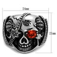 thumbnail image 5 of Anillo Color Plata Para Hombres de Acero Inoxidable Calavera con Ojo de Ruby, 5 of 5