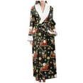 thumbnail image 5 of Womens Soft Pajama Clearance- Silk Satin Printed Sexy Bathrobes Plus Size Robe Sleepwear Black Size L, 5 of 7