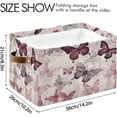 thumbnail image 3 of Butterfly Pattern Foldable Storage Basket for Shelves, Collapsible Sturdy Storage Bin with Handles, Canvas Storage Cube for Organizing Closet 2PC Home Decor, 3 of 7
