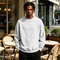 thumbnail image 3 of Dwellite Men's Crewneck Sweater Long Sleeve Pullover Sweaters Business Casual Lightweight Stretch Sweaters for Fall Winter White S, 3 of 9