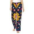 thumbnail image 2 of Goofa Cinco De Mayo Floral Printed Soft Pajama Pants for Women, Wide Leg Comfy Casual Lounge Yoga Pants-Medium, 2 of 9