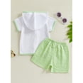 thumbnail image 6 of BemeyourBBs Toddler Terry Cloth Swim Cover Up Baby Boy Girl Swimsuit Trunks and Short Sleeve Coverup Towel Zipper Hoodies Top Seersucker Gingham Shorts Set Beach Bathing Suit Swimwear, 6 of 9