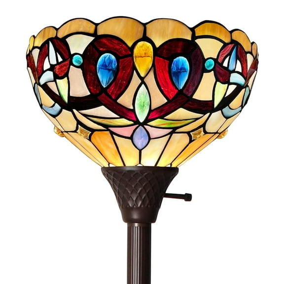 Tiffany Torchiere Floor Lamp Uplight 70" Tall