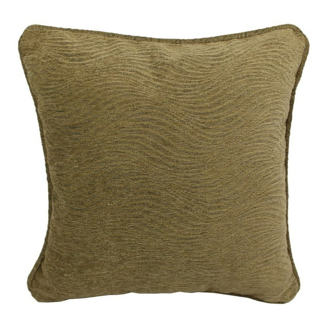Coussin Décoratif en Chenille Jacquard à Motif Carré à Double Cordon de 18 Pouces avec Insert