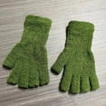thumbnail image 4 of harmtty Winter Gloves Unisex Half-finger Thermal Gloves Soft Fleece Elastic Wrist Anti-slip Windproof Extended Wrist Ideal for Winter Weather Writing Typing 1 Army Green, 4 of 8