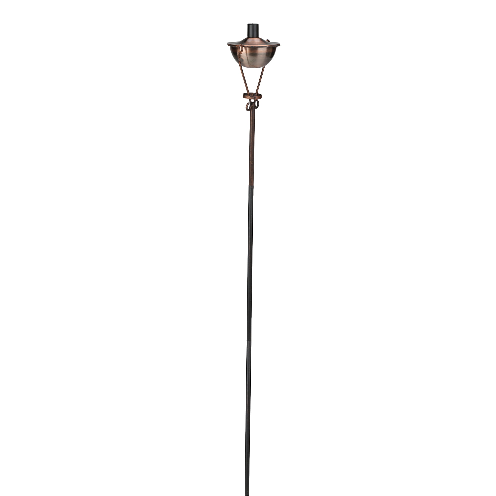 Northlight 61" Half Moon Garden Oil Lamp Outdoor Patio Torch - Brushed Copper